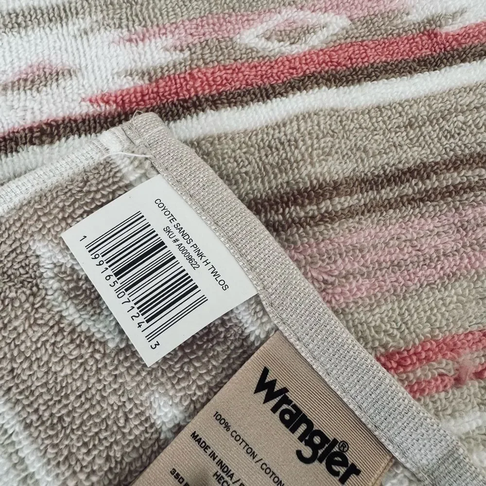 Wrangler Coyote Sands Pink Tan Bathroom Hand Towel